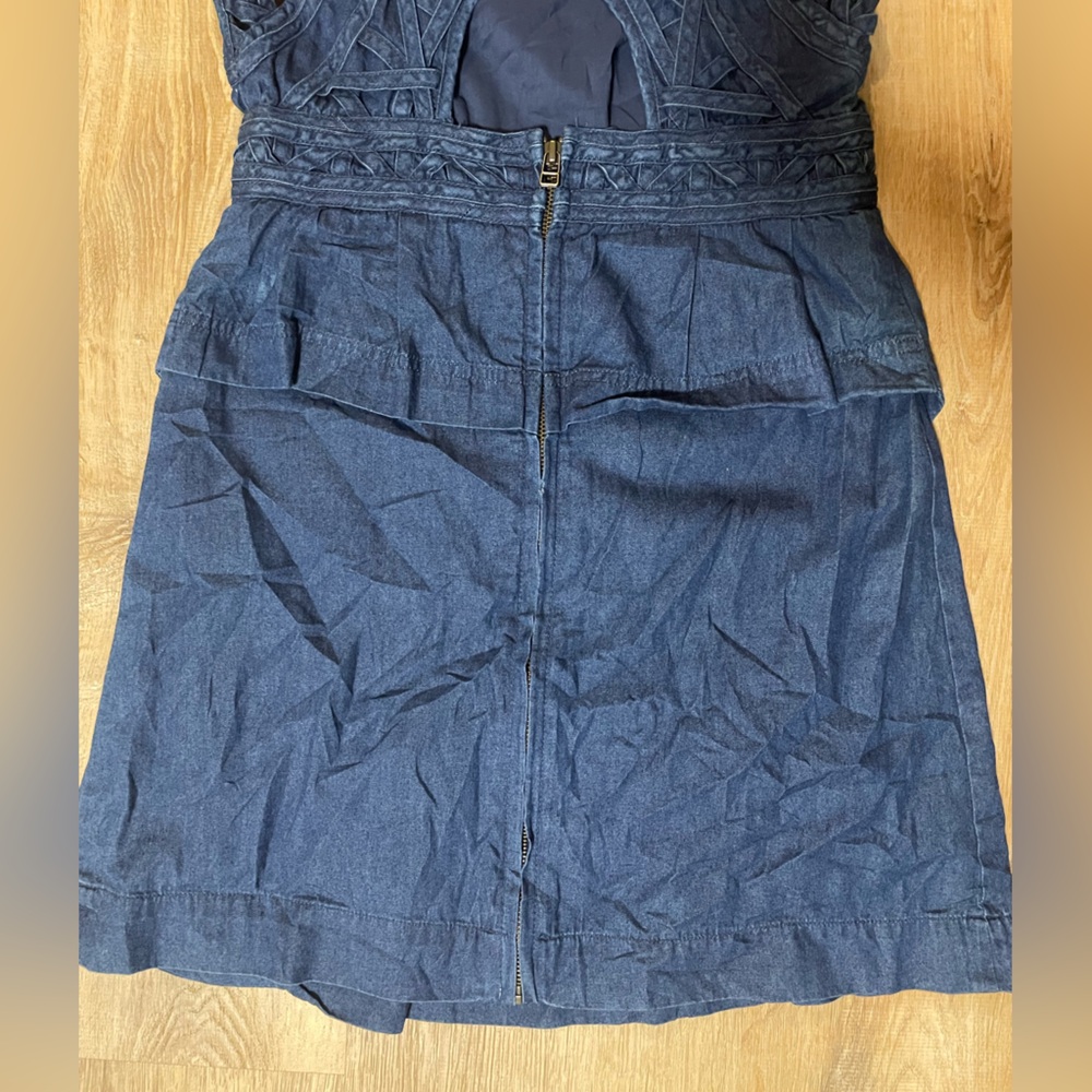 Free People New Romantics Highland Lattice Denim Dress - Picture 9 of 10